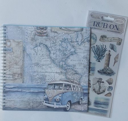 ALBUM SCRAPBOOKING SEA VAN  - Дизайнерски скрап албум 24 страници 22х22 см + ДЕКО ЕЛЕМЕНТИ