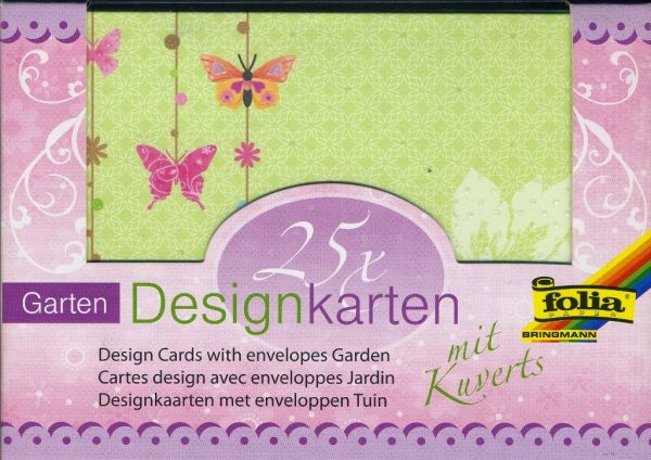 FB DESIGN cards & envelopes - 25 картички и пликове с брокатени елементи - GARDEN 
