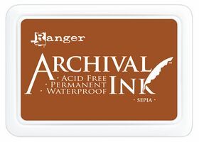 ARCHIVAL INK PAD, USA - Tампон с архивно перманентно мастило, Sepia