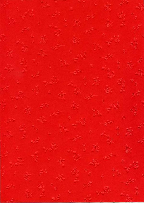 FB EMBOSS CARD - Преге картон 230гр "РОЗИ" - Червено