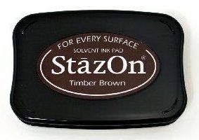 StazOn, Solvet ink pad - Тампон с мастило за твърди и неабсорбиращи повърхности - Timber brown
