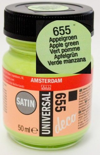 DECORFIN Universal satin, TALENS - Екстра фин акрил 50 ml, 655 APPLE GREEN