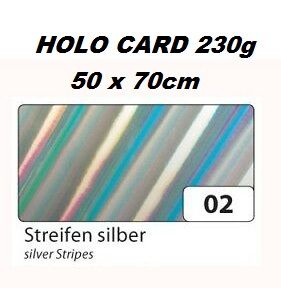 HOLOGRAPHIC CARD 230g  50х70см  - Холографски картон SILVER STRIPES