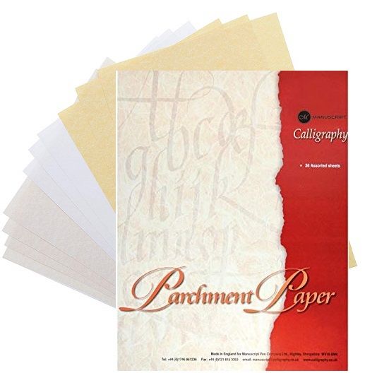 Manuscript Calligraphy 36 Sheets – Bleed-Proof 90gsm Parchment Paper, 300mm x 211mm x 7mm
