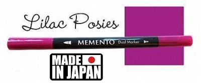MEMENTO BRUSH MARKER , Japan - Двувърх маркер ЧЕТКА - LILAC POSIES