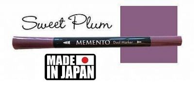 MEMENTO BRUSH MARKER , Japan - Двувърх маркер ЧЕТКА - SWEET PLUM