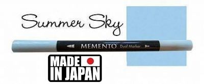 MEMENTO BRUSH MARKER , Japan - Двувърх маркер ЧЕТКА - SUMMER SKY