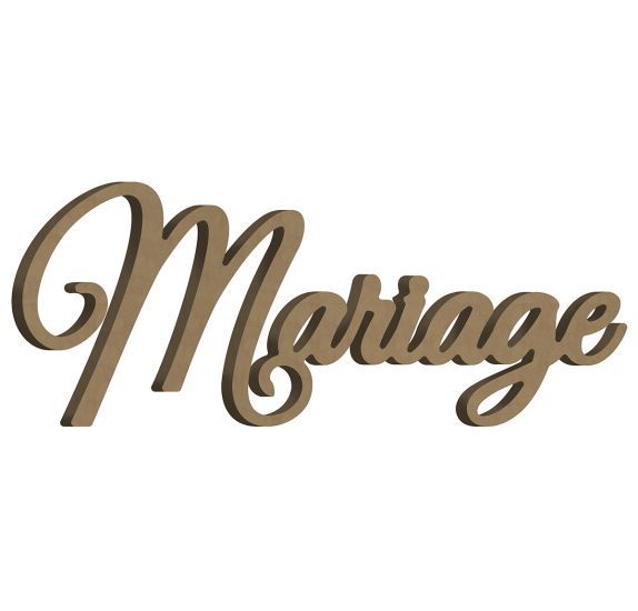 ALADIN, France - MDF декоративен надпис 60.7 x 24.7 х 1.6 см. "Mariage"