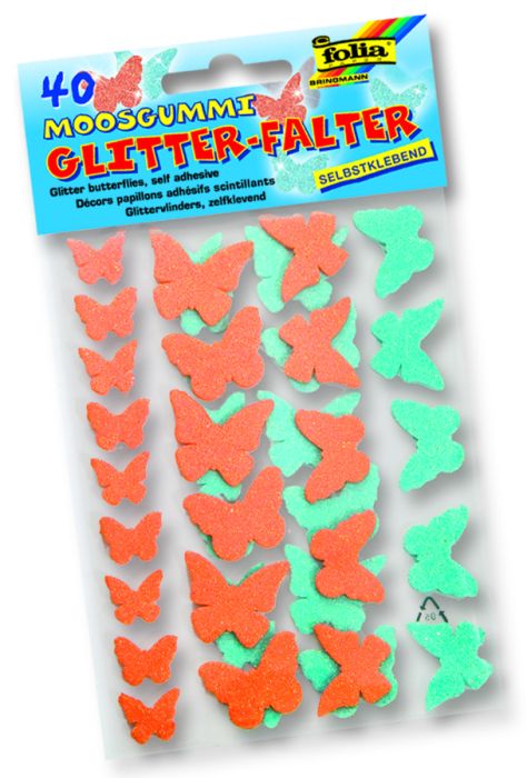 3D GLITZER STICKER BUTTERFLIES - 3D глитер стикери Пеперуди  изработени от MOOSGUMMI  40 бр.