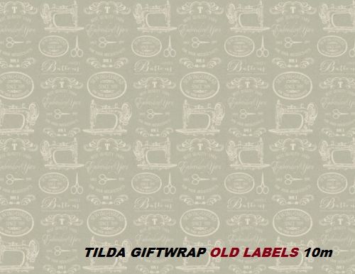 TILDA GIFTWRAP ROLL 10m  - Декорационна хартия TILDA ролка 10м OLD LABELS