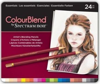 # Spectrum Noir Blendable Pencils SET - Метална кутия цветни ПОЛИХРОМНИ дизайн моливи 24цв  -  ESSENTIALS
