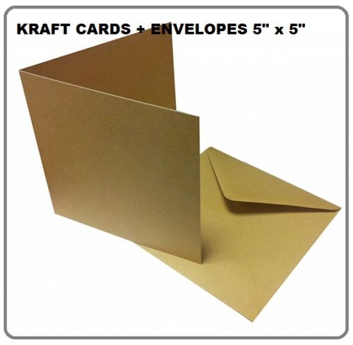 KRAFT cards & envelopes 5" X 5" - 50 КРАФТ картички и пликове 12.5 Х 12.5