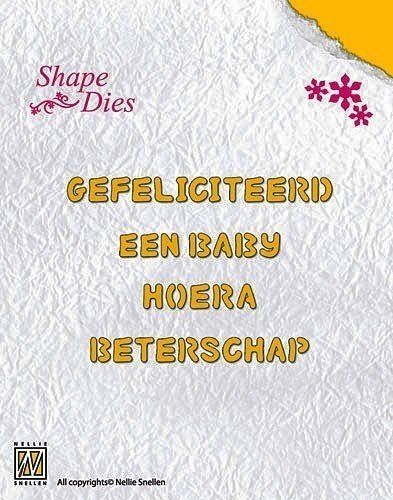 Nellies Shape Dies "Dutch texts-1" -Орнаментни щанци за рязане 