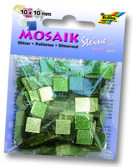 MOSAICS - Мозайка  190бр 10 х 10 мм 45gr GREEN GLITTER