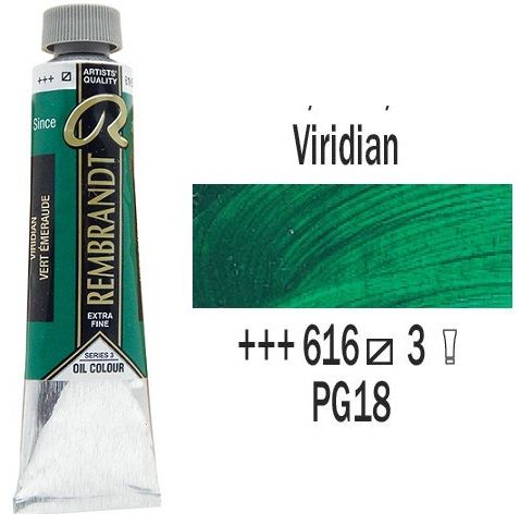 REMBRANDT Екстра Фини Маслени Бои 40 мл. - Viridian 3, № 616