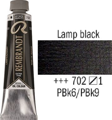REMBRANDT Екстра Фини Маслени Бои 40 мл. - Lamp Black 1, № 702