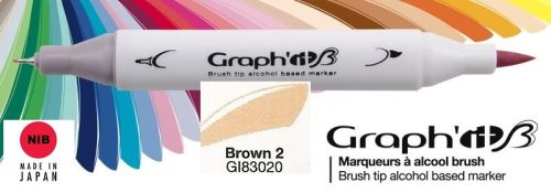 3020 BROWN 2 - GRAPH IT BRUSH MARKER - Двувърх дизайн маркери ЧЕТКА 