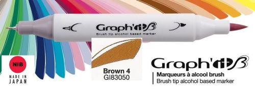 3050 BROWN 4 - GRAPH IT BRUSH MARKER - Двувърх дизайн маркери ЧЕТКА