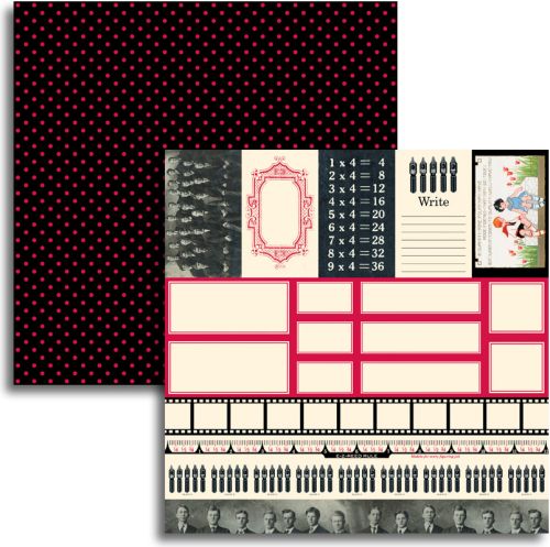 JENNI BOWLIN USA # RED BLACK EXTENSION IV - Дизайнерски скрапбукинг картон 30,5 х 30,5 см.