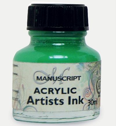 MANUSCRIPT ARTIST ACRYLIC  INK - EMERALD GREEN