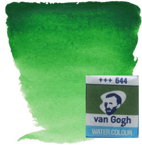 VAN GOGH WATERCOLOUR PAN - Екстра фин акварел `кубче` # Hooker green light 644