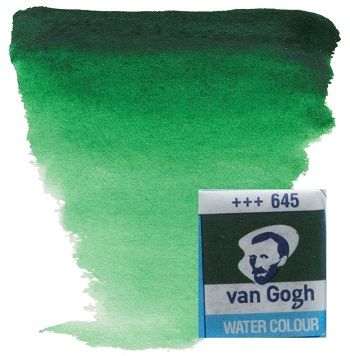 VAN GOGH WATERCOLOUR PAN - Екстра фин акварел `кубче` # Hooker green deep 645