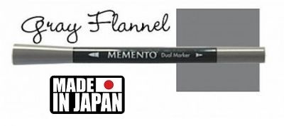 MEMENTO BRUSH MARKER , Japan - Двувърх маркер ЧЕТКА - GRAY FLANNEL