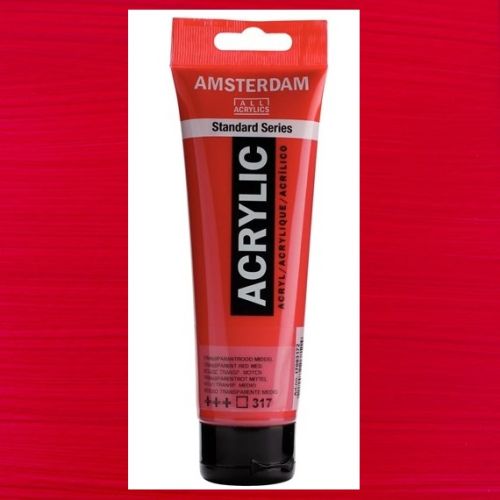 AMSTERDAM ACRYLIC - Акрилна боя за живопис 120 мл. - Transparent red medium 317