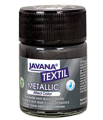 JAVANA TEXTIL METALLIC - Перлена боя за рисуване върху текстил 50мл., Metallic Anthracite