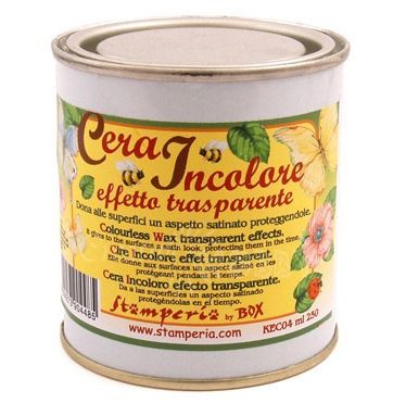 CERA INCOLORE, Stamperia - Восъчно лустро за полиране на дърво със сатенен ефект  250 мл.