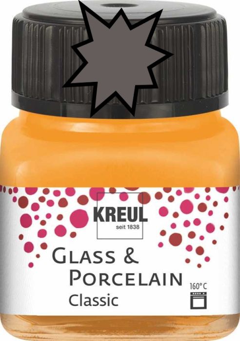 KREUL Glass & Porcelain Classic - Глазурна боя за порцелан и стъкло, 20 мл. - GRAY