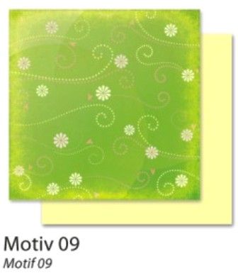 FB Flowers 09 - Дизайнерски картон с ембос-глитер елементи - 30,5 Х 30,5 см.