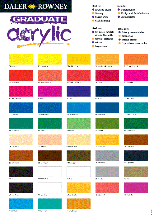 GRADUATE ACRYLYC INTRO SET - ФИНИ АКРИЛНИ БОИ 10цв , Daler-Rowney UK