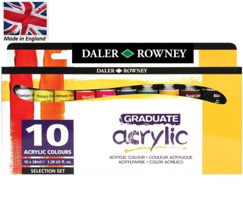 GRADUATE ACRYLYC INTRO SET - ФИНИ АКРИЛНИ БОИ 10цв , Daler-Rowney UK