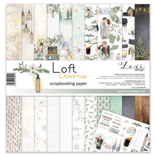 Lexi Design, Set of Double Face Sheets 12 - Loft Christmas - Дизайнерски блок 30,5 х 30,5 см. 