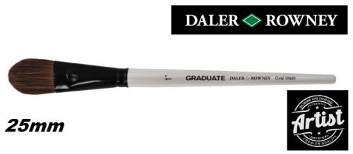 DR GRADUATE WHITE BRUSH PONY/SYNTHETIC OVAL WASH 1"