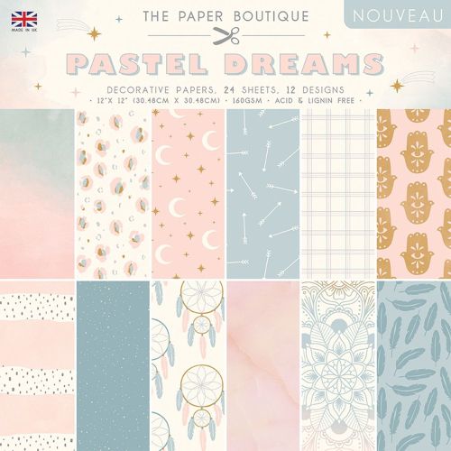 The Paper Boutique • Pastel dreams decorative papers 12x12"  - Дизайнерски блок 30,5 х 30,5 см. 24листа