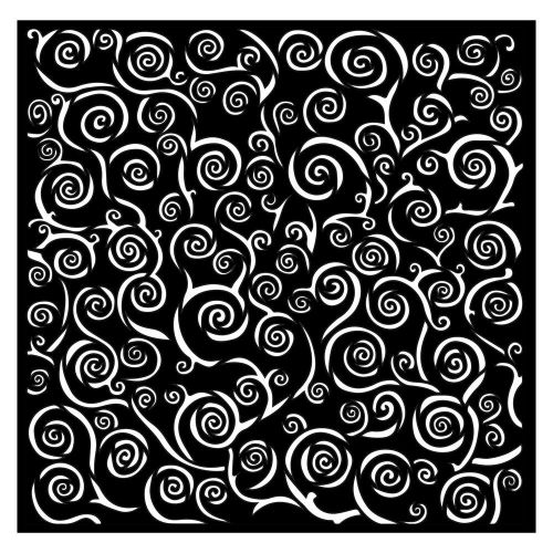 Плътен шаблон за многократна употреба 18 x 18 cm./ 0.5 mm. дебелина - Thick Stencil 18x18cm Klimt Spiral Pattern