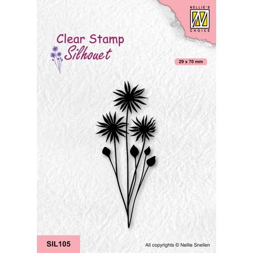 Nellie Snellen • Silhouet Flowers Clear Stamps-18 - Дизайн силиконов печат