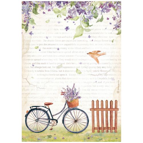 STAMPERIA, A4 Rice Paper Create Happiness Welcome Home, Bicycle
