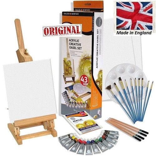 Комплект АКРИЛНИ бои, статив, четки, палитри, платна - DALER ROWNEY SIMPLY ACRYLICS EASEL SET