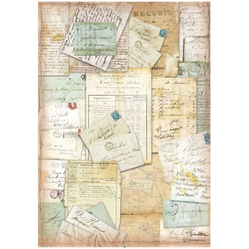 STAMPERIA, A4 Rice Paper Around the world letters