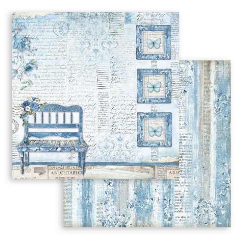 STAMPERIA, BLUE LAND BENCH 12x12 Inch Paper Sheets