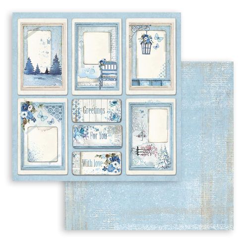 STAMPERIA, BLUE LAND CARDS 12x12 Inch Paper Sheets