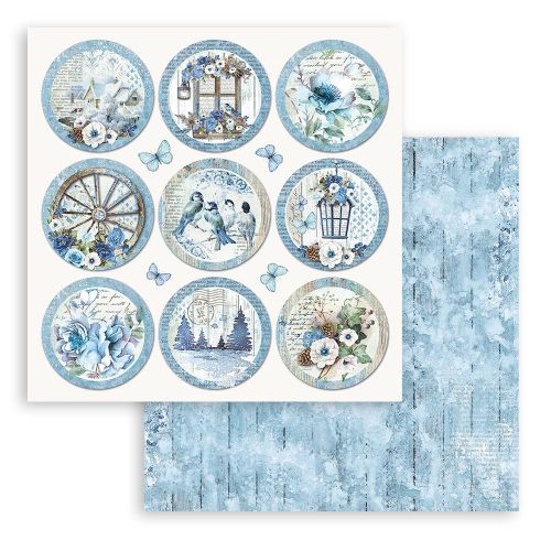STAMPERIA, BLUE LAND ROUNDS 12x12 Inch Paper Sheets