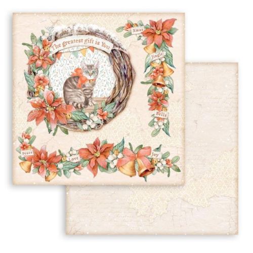 STAMPERIA, ALL AROUND CHRISTMAS GARLAND 12x12 Inch Paper Sheets