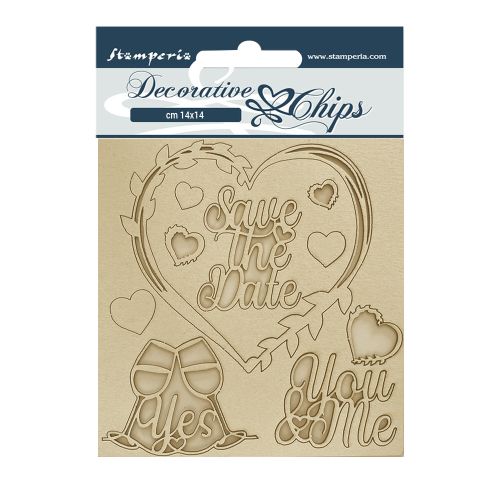 Decorative Chips YOU AND ME SAVE THE DATE 14 x 14 cm.