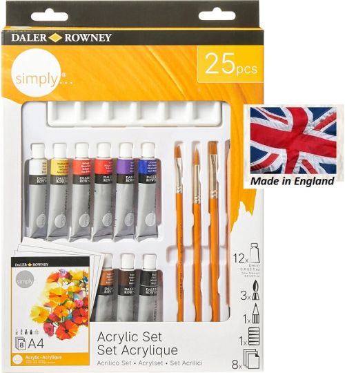 Комплект АКРИЛНИ БОИ 25 ЧАСТИ - DALER ROWNEY SIMPLY ACRYLICS, PAINT  SET
