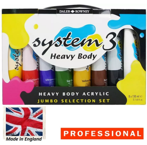DR, System3 Original Jumbo Selection - Екстра фини акрилни бои - 8 x 150ml