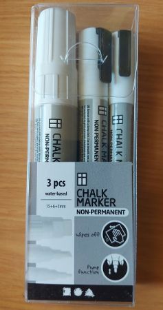 CHALK MARKER SET - Комплект маркери за черна дъска и стъкло 3бр